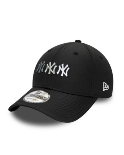 New Era Cap : New York Yankees STACK Logo Black 9FORTY Cap