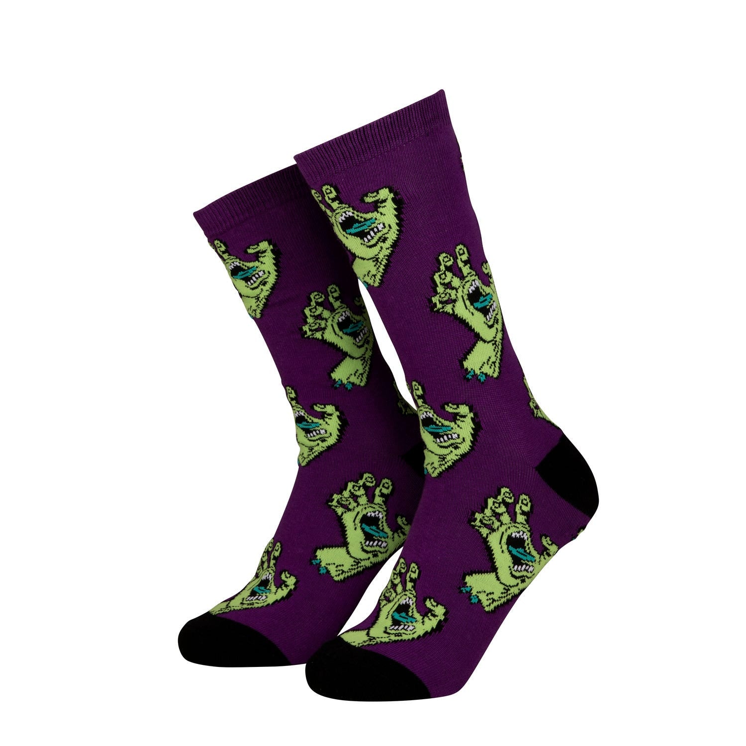 SANTA CRUZ : Multi Hand Sock Purple & Green