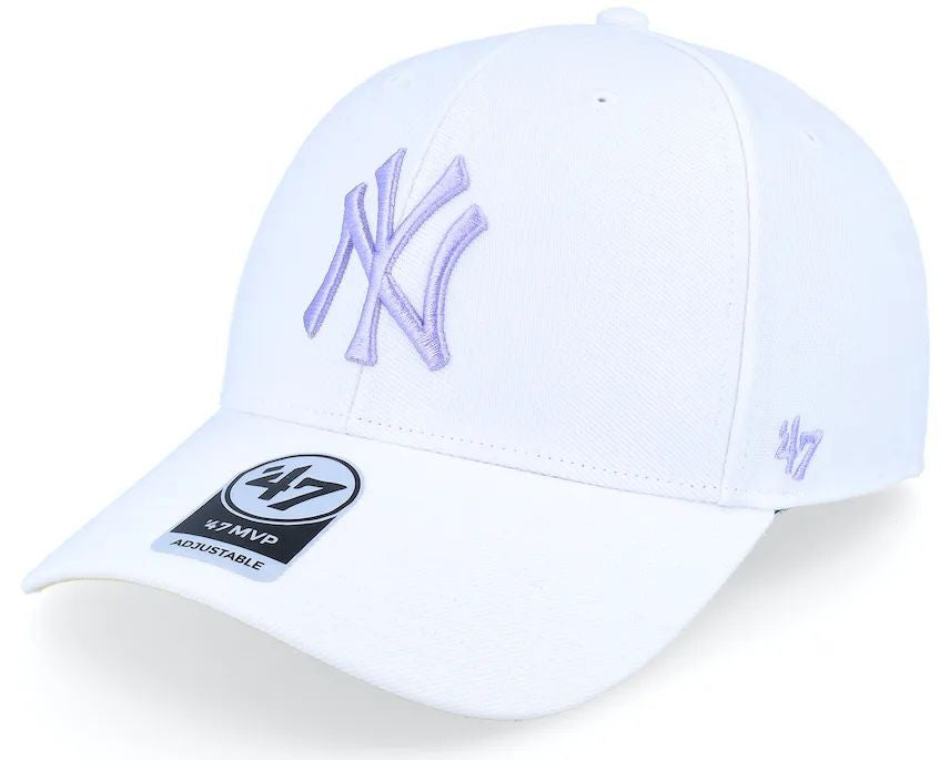 '47 BRAND : New York Yankees MLB World Series Sure Shot 47 Mvp White/Lavendel