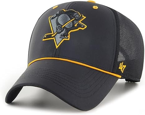 '47 BRAND : Pittsburgh Penguins Black NHL Mesh Pop Trucker