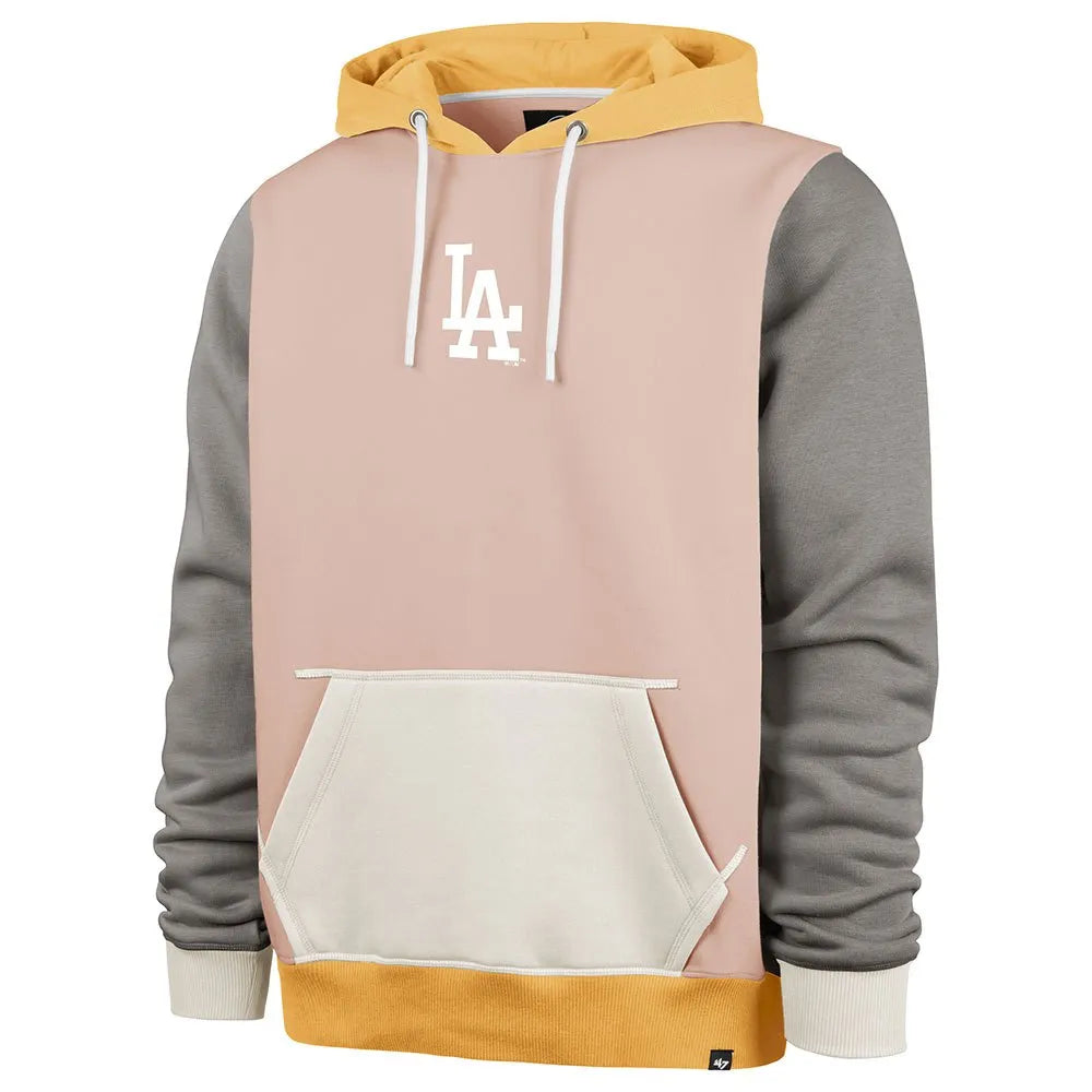 '47 BRAND LA Dodgers - Felpa con cappuccio beige multicolore a contrasto