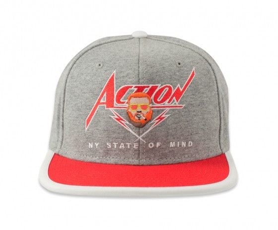 DJINNIS : 6 PANEL SNAPBACK CAP ACTION GREY