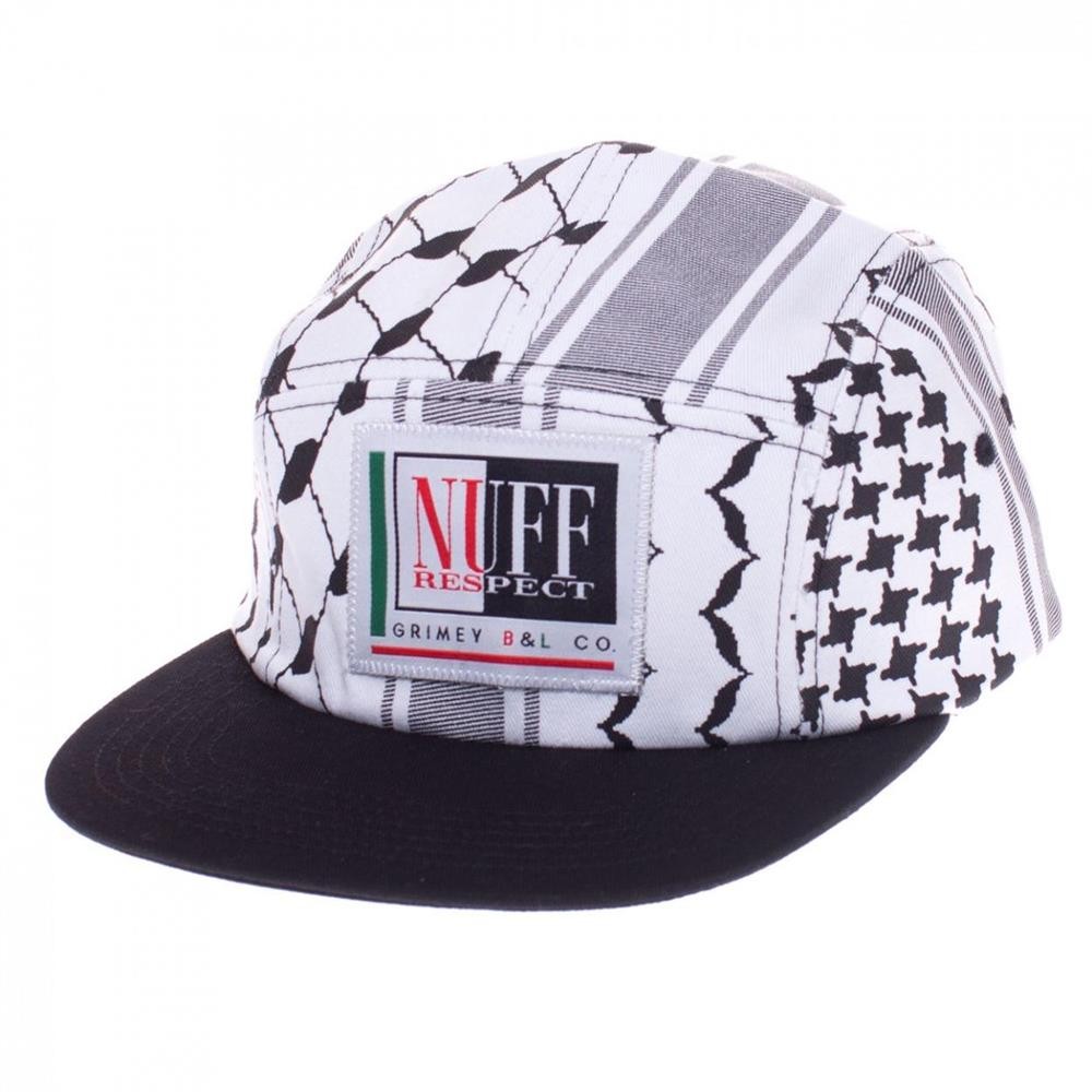 Grimey Nuff Respect 5Panel Cap White