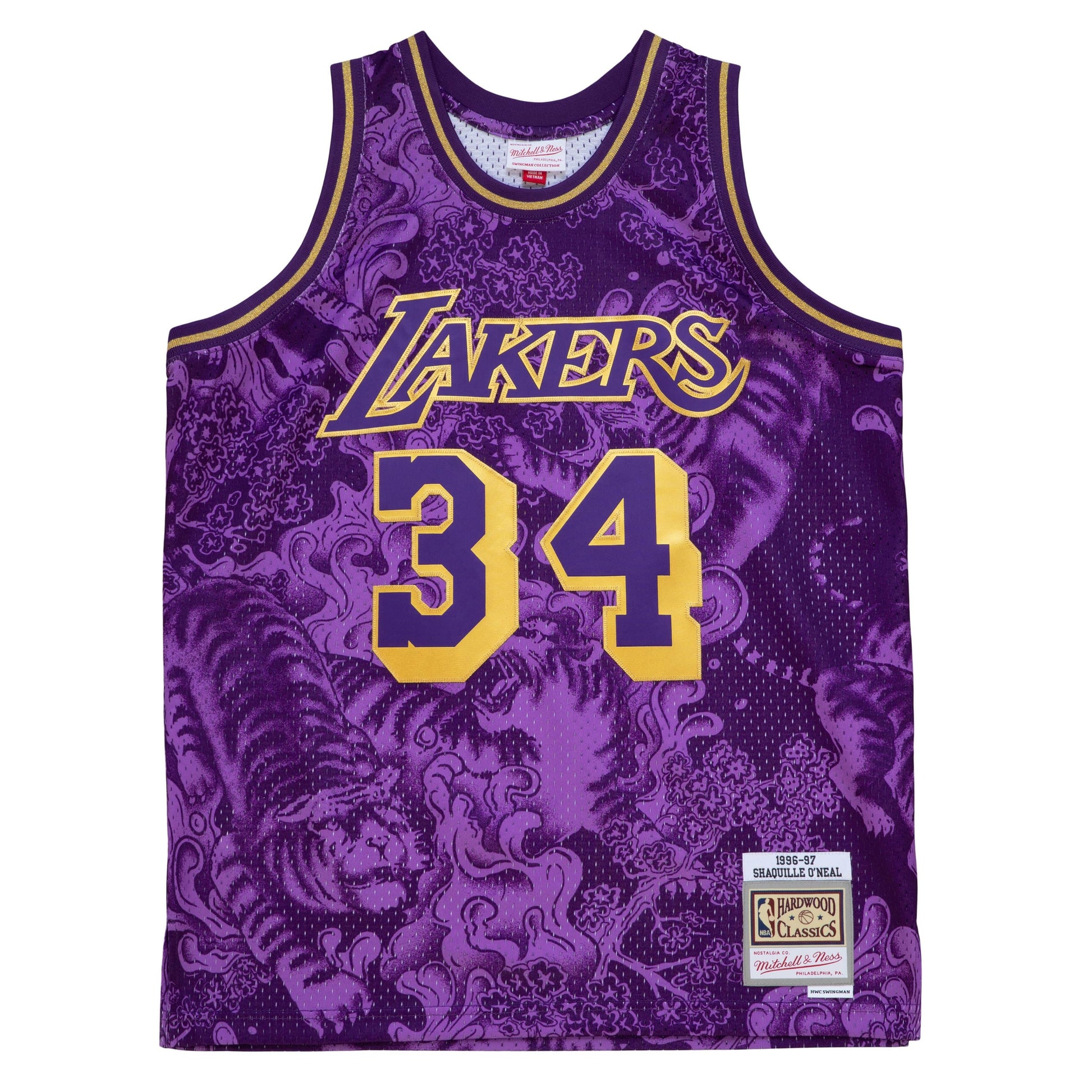 Mitchell & Ness : Asian Heritage Swingman Shaquille O'Neal Los Angeles Lakers 1996-97 Jersey