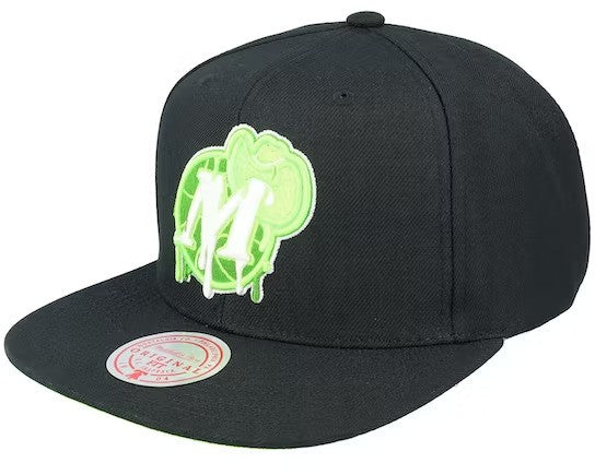 Mitchell & Ness : Dallas Mavericks Slime Drip Black/Neon Green