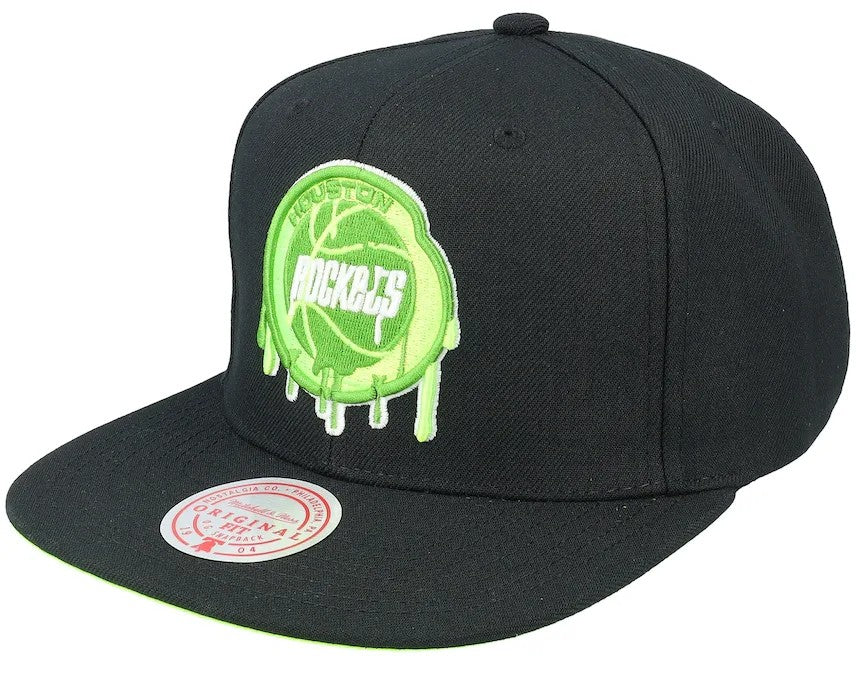 Mitchell & Ness : Houston Rockets Slime Drip Black/Neon Green