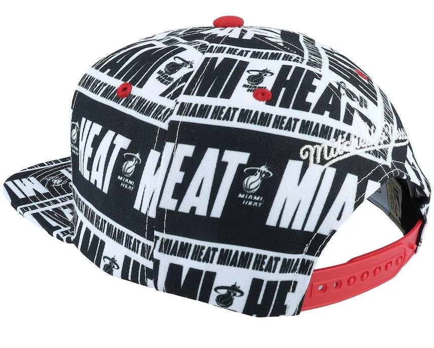 Mitchell & Ness : Miami Heat Meat Paper Black Snapback