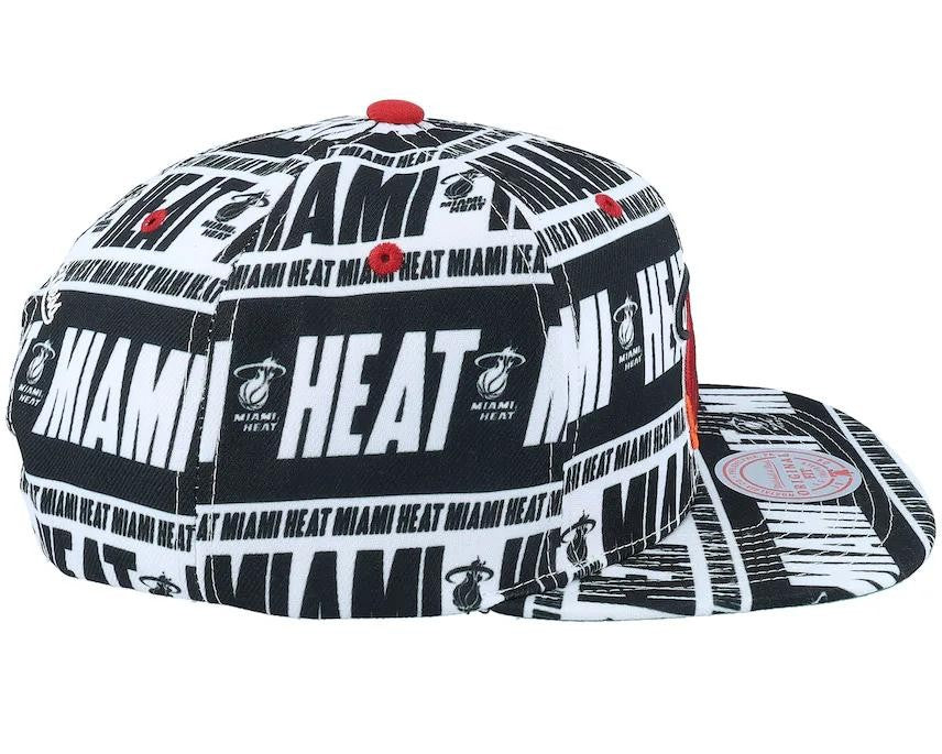 Mitchell & Ness : Miami Heat Meat Paper Black Snapback
