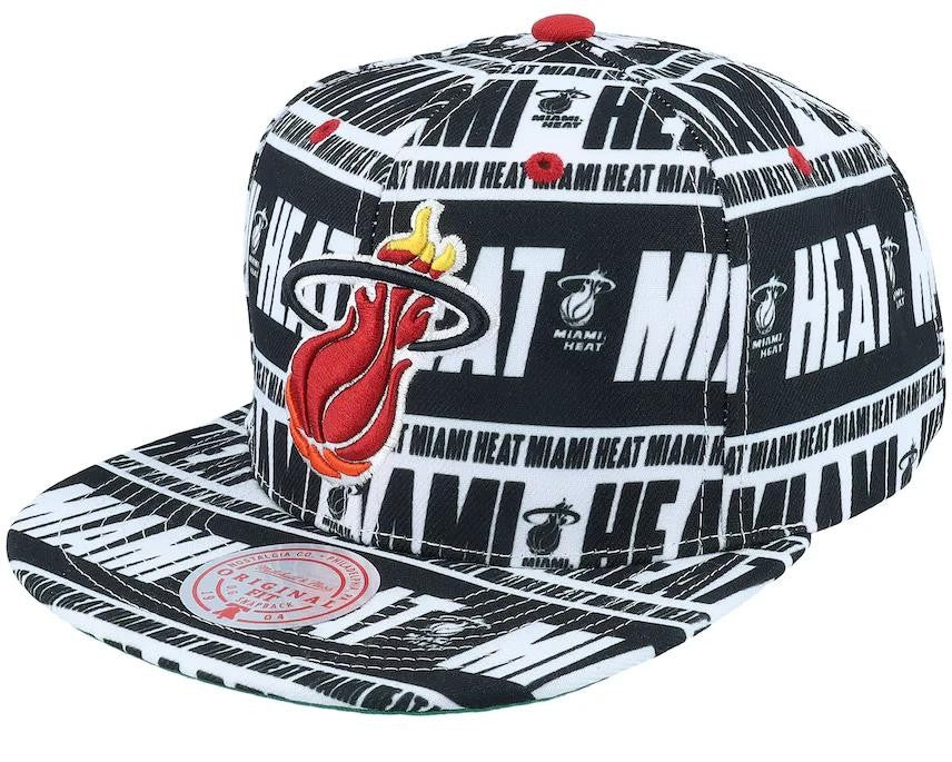 Mitchell & Ness : Miami Heat Meat Paper Black Snapback