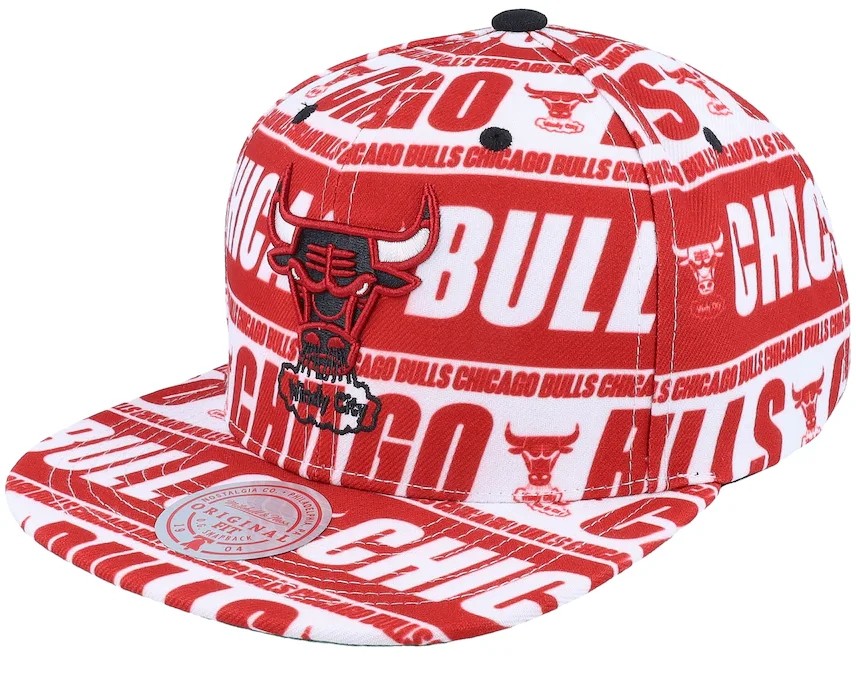 Mitchell & Ness : Chicago Bulls Meat Paper Red Snapback