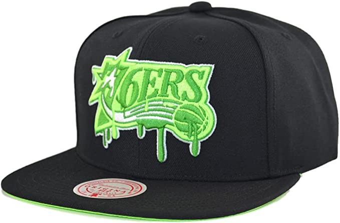 Mitchell & Ness : Philadelphia 76ers Slime Drip Black/Neon Green