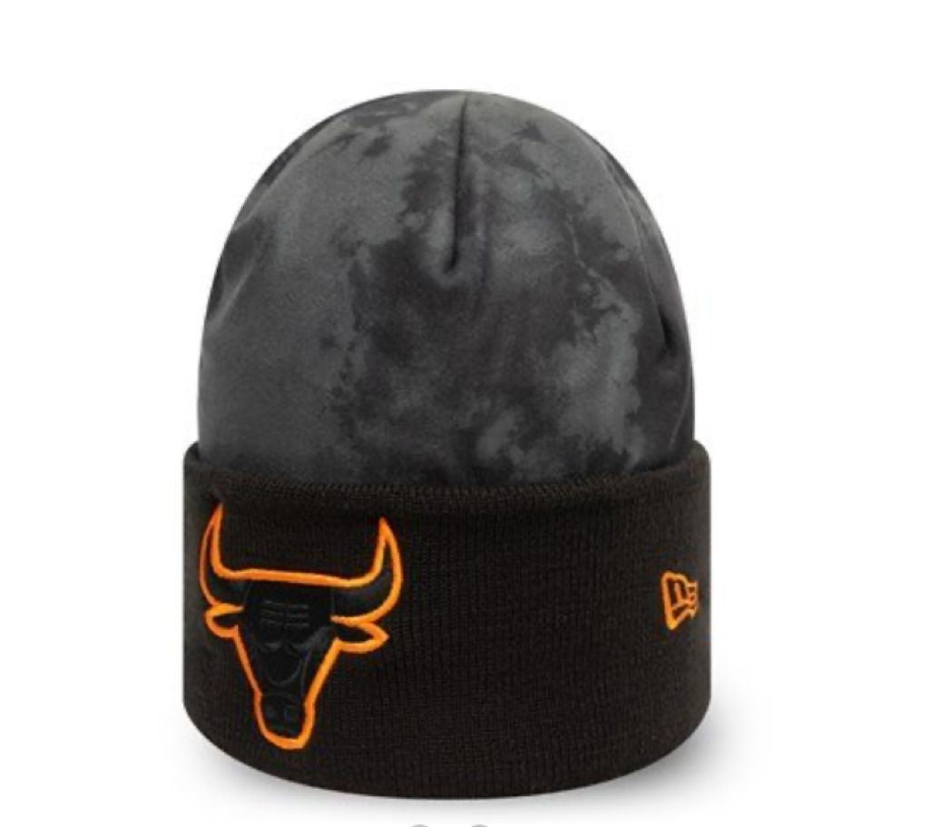 New Era Cap : Chicago Bulls Print Black Cuff Beanie Hat