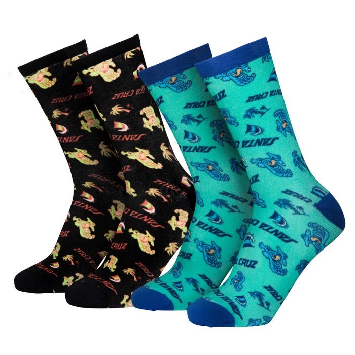 Santa Cruz : Beach Bum Scene Socks (2 Pack)
